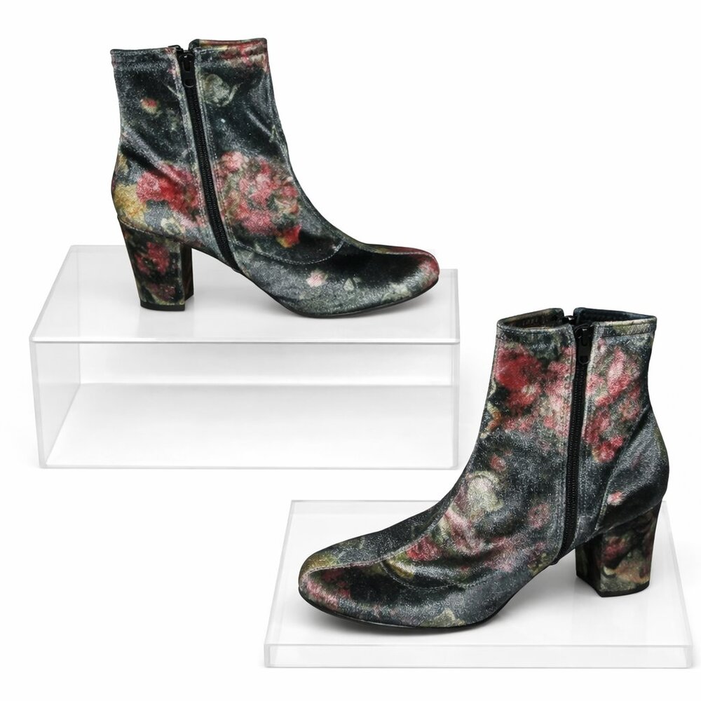 MIA Vickie Ankle Green Floral Booties Size 8.5M